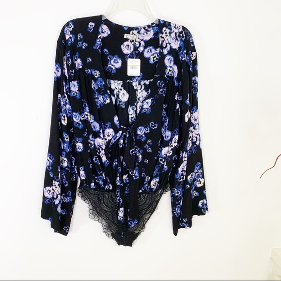 Free People Forties Feel Bell Sleeve Bodysuit S - Picture 9 of 15